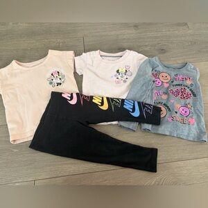 Nike Kids Black Leggings with Rainbow Logo